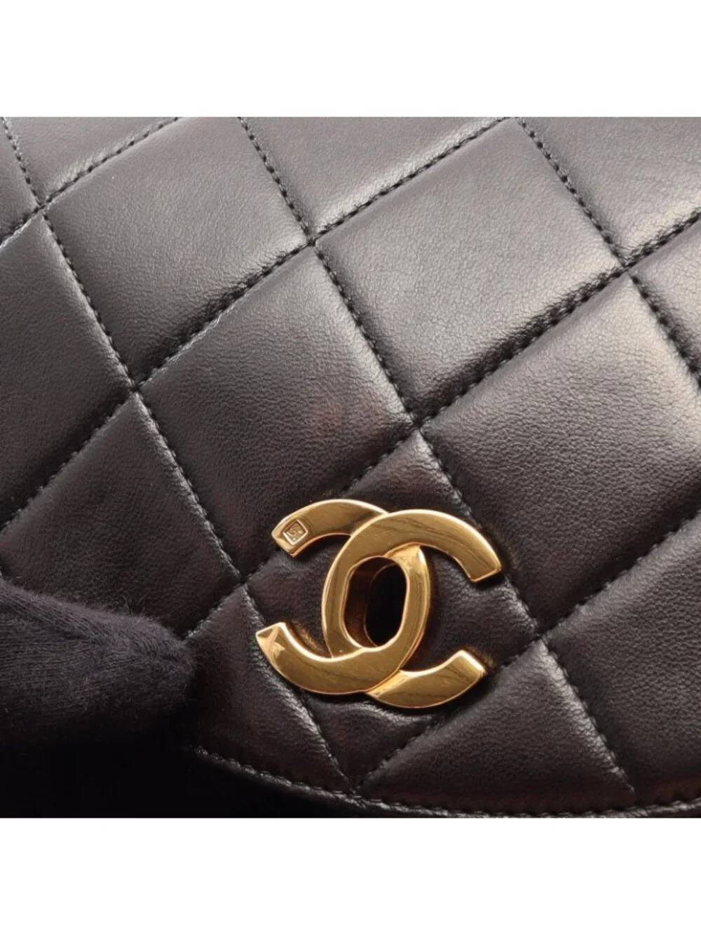 Chanel Backpack Quilted Turnlock Chain Black Lambskin Double